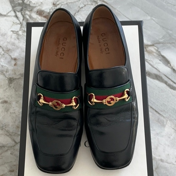 Gucci Leather Horsebit Block Heel Loafers – Women’s Size 9 - Picture 2 of 8